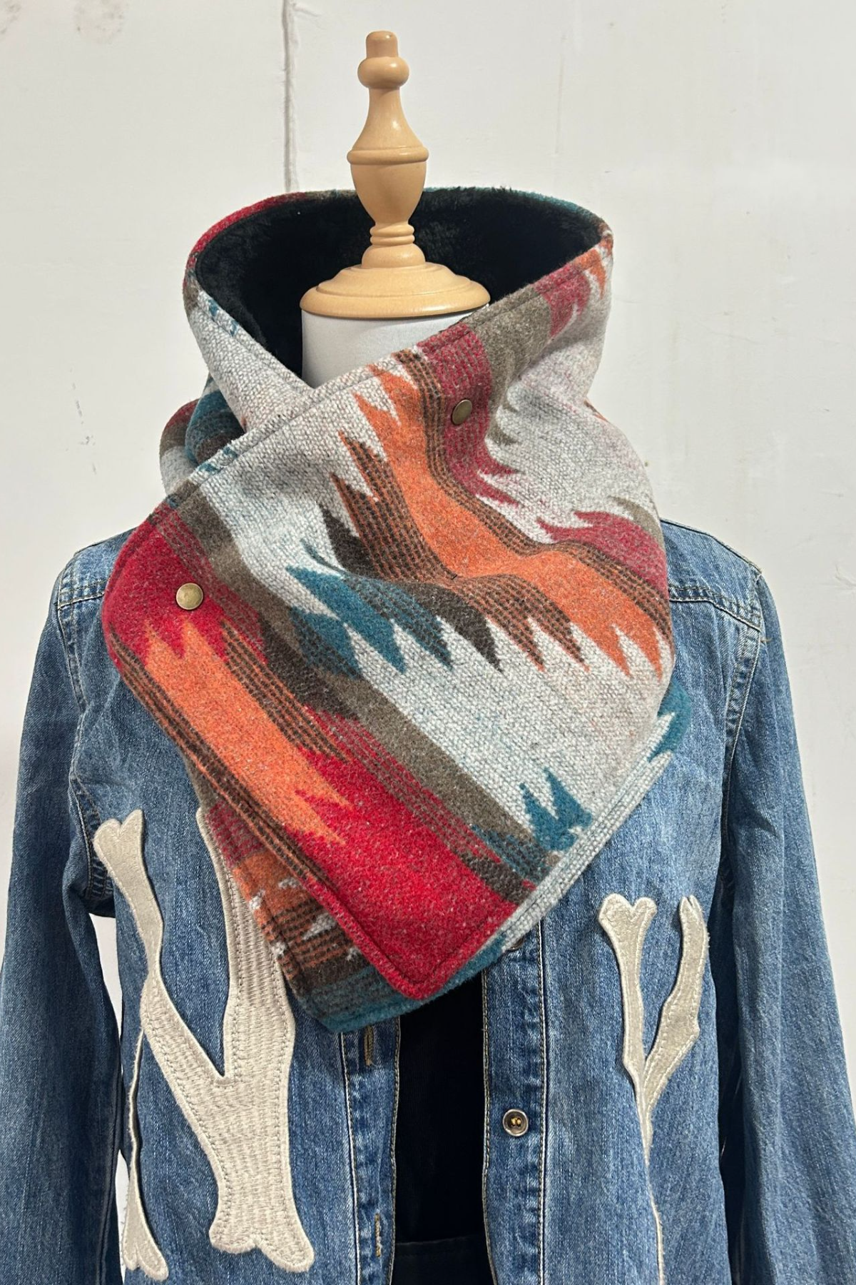 Women's Western Cowboy Aztec Warm Neck Hood