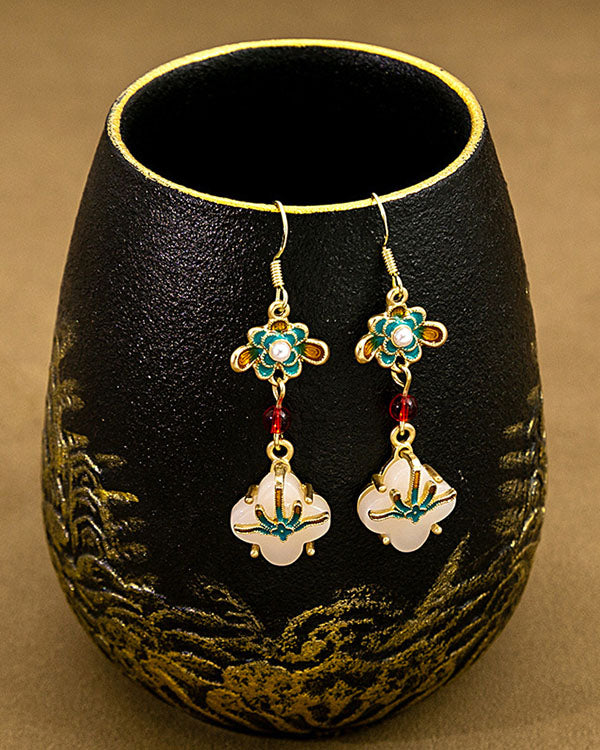 Vintage Floral Alloy Earrings