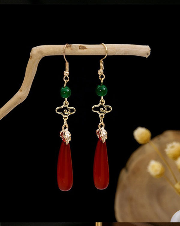 Vintage Water Drop Alloy Earrings