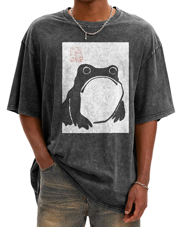 Unisex Japanese Vintage Washed Cotton T-Shirt