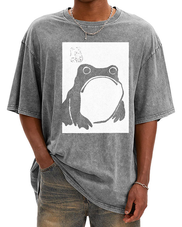 Unisex Japanese Vintage Washed Cotton T-Shirt
