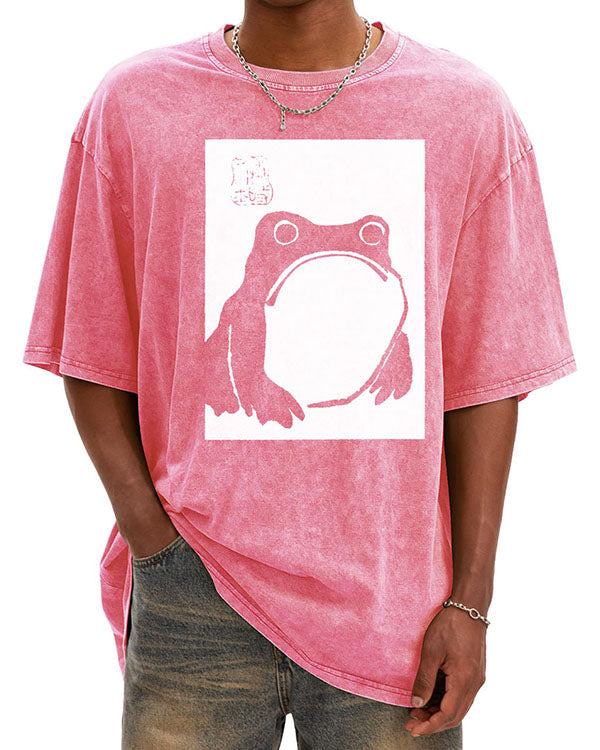 Unisex Japanese Vintage Washed Cotton T-Shirt