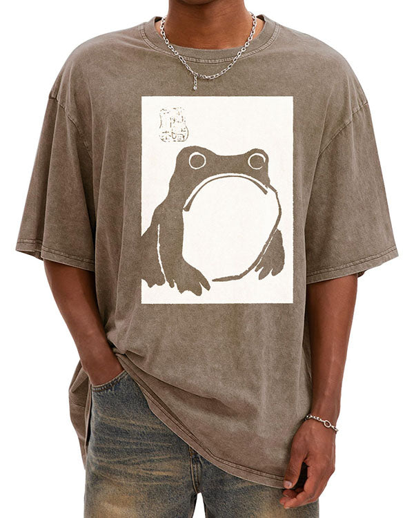 Unisex Japanese Vintage Washed Cotton T-Shirt