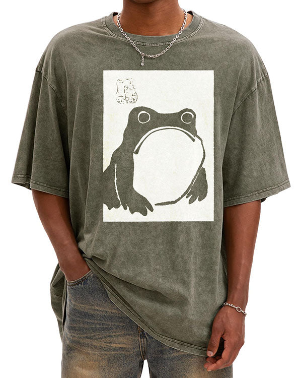 Unisex Japanese Vintage Washed Cotton T-Shirt