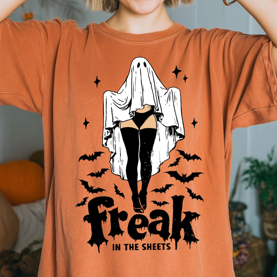Freak Halloween Print Round Neck T-Shirt