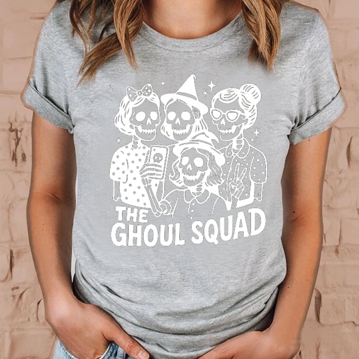 Halloween friends stylish Halloween girl skeleton T-Shirt