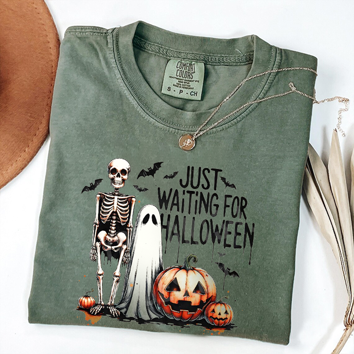 Halloween Skeleton Ghost Pumpkin Printed Short Sleeve T-Shirt