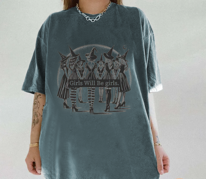 Witch Hand in Hand Print Halloween Gift Halloween T-Shirt