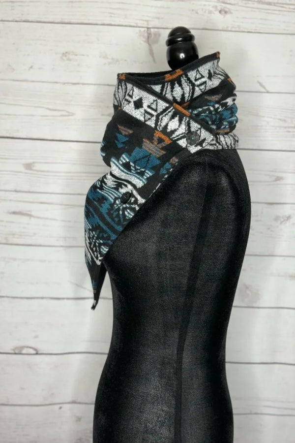Women's Regal Western Aztec Warm Neck Hood