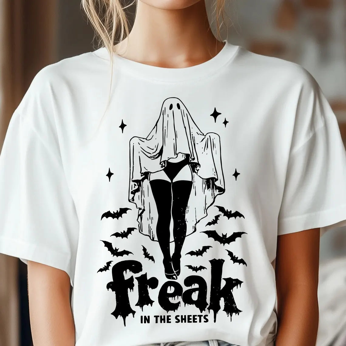 Freak Halloween Print Round Neck T-Shirt