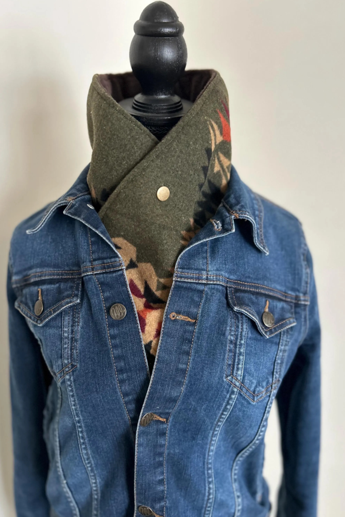 Women's Western Cowboy Aztec Warm Neck Hood