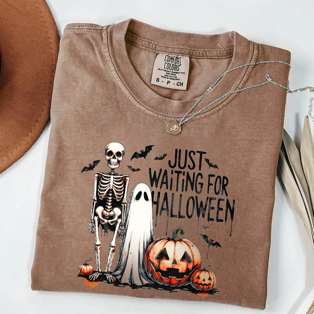 Halloween Skeleton Ghost Pumpkin Printed Short Sleeve T-Shirt