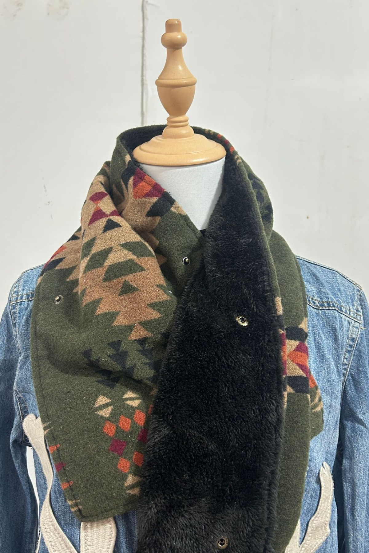 Women's Western Cowboy Aztec Warm Neck Hood