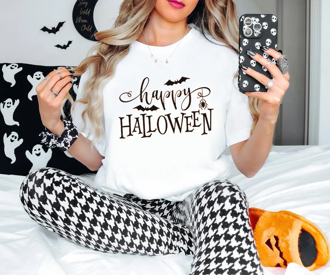 Happy Halloween Printed T-shirt