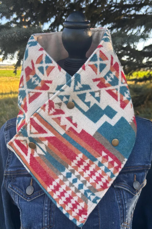 Women's Western Cowboy Aztec Warm Neck Hood