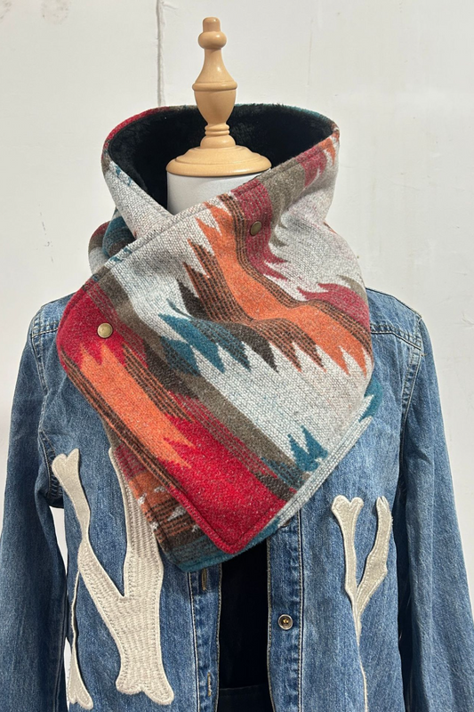 Women's Western Cowboy Aztec Warm Neck Hood