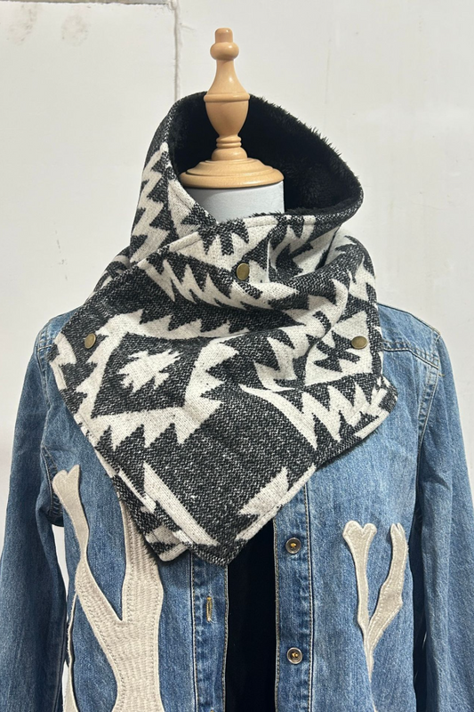 Women's Western Cowboy Aztec Warm Neck Hood
