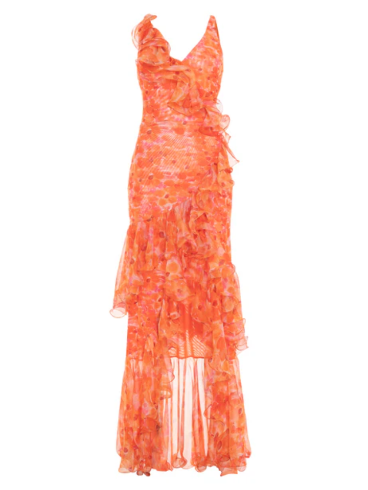 Red Warm Ruffle Dress