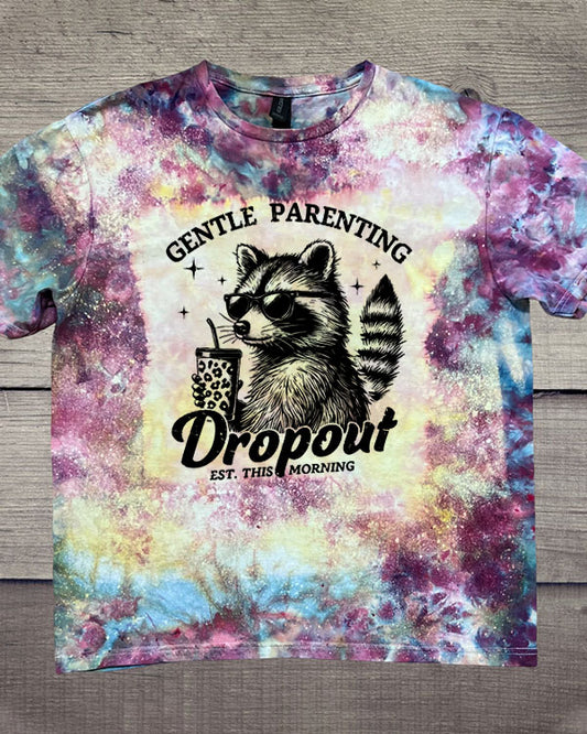 Gentle Parenting Dropout Funny Mom Bleached T-Shirt
