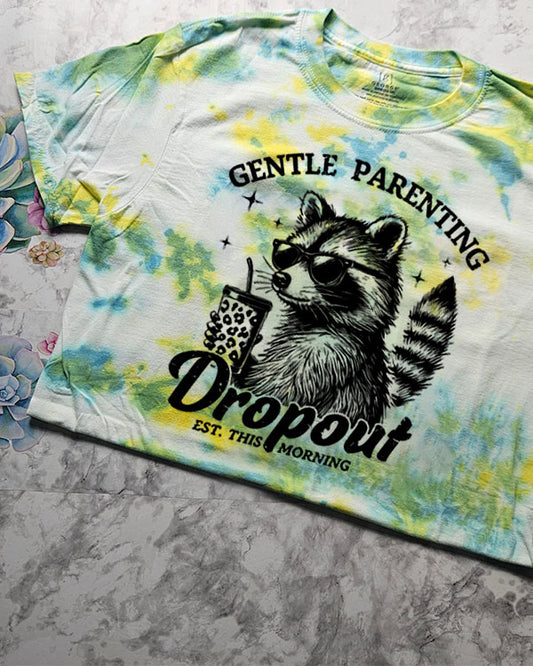 Gentle Parenting Dropout Funny Mom Green Ombre T-Shirt