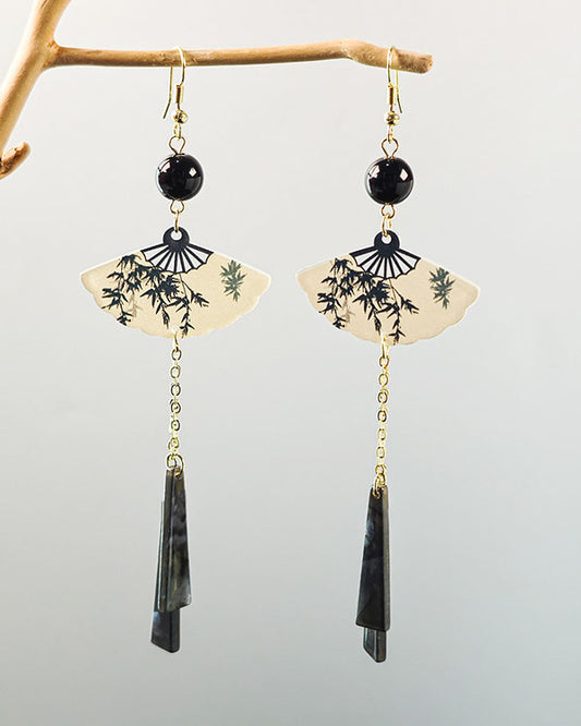 Vintage Fan Beads Earrings