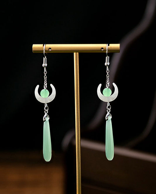 Vintage Moon Water Drop Earrings
