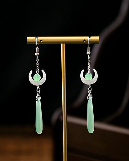 Vintage Moon Water Drop Earrings