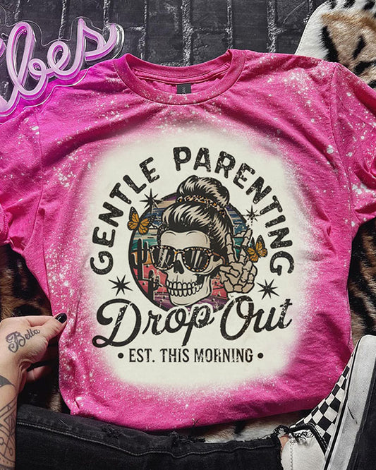 Gentle Parenting Funny Skull Mom Life T-Shirt