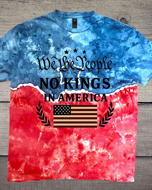 We The People No Kings In America Ombre Color T-Shirt