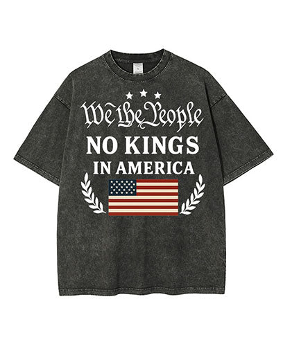 We The People No Kings In America Washed Cotton T-Shirt