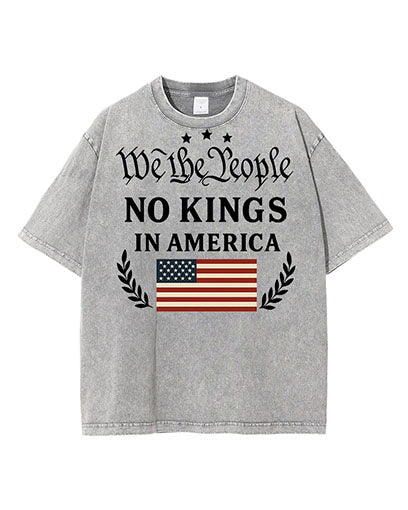 We The People No Kings In America Washed Cotton T-Shirt