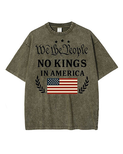 We The People No Kings In America Washed Cotton T-Shirt