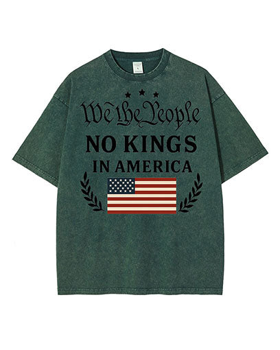 We The People No Kings In America Washed Cotton T-Shirt
