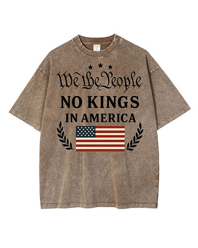 We The People No Kings In America Washed Cotton T-Shirt