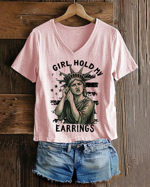 Girl Hold My Earrings T-Shirt
