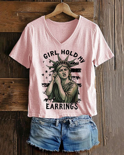 Girl Hold My Earrings T-Shirt