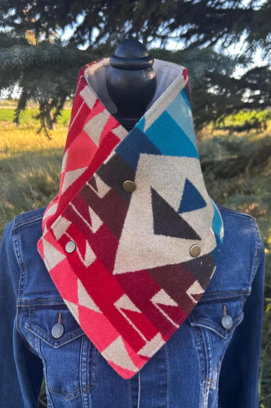 Women's Western Cowboy Aztec Warm Neck Hood