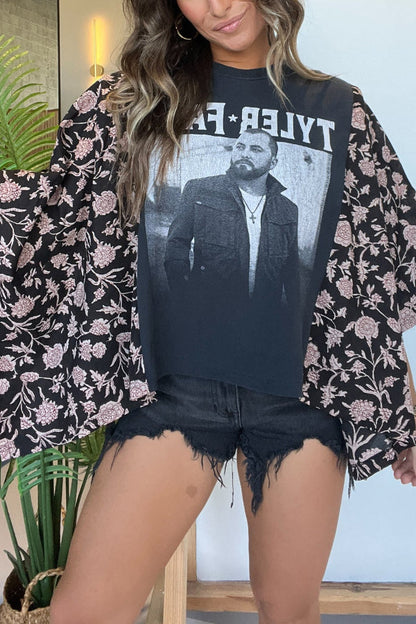 Mix & Match Tee Black Floral