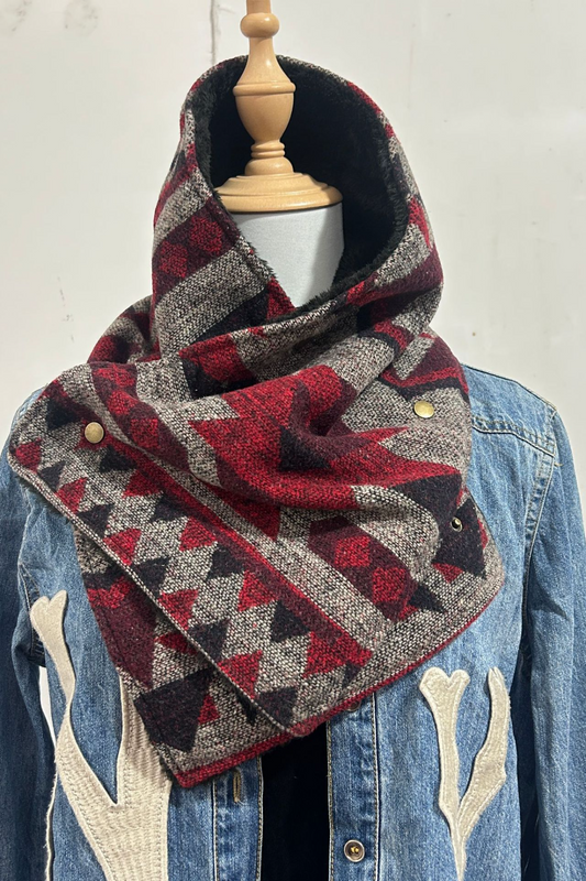 Women's Western Cowboy Aztec Warm Neck Hood