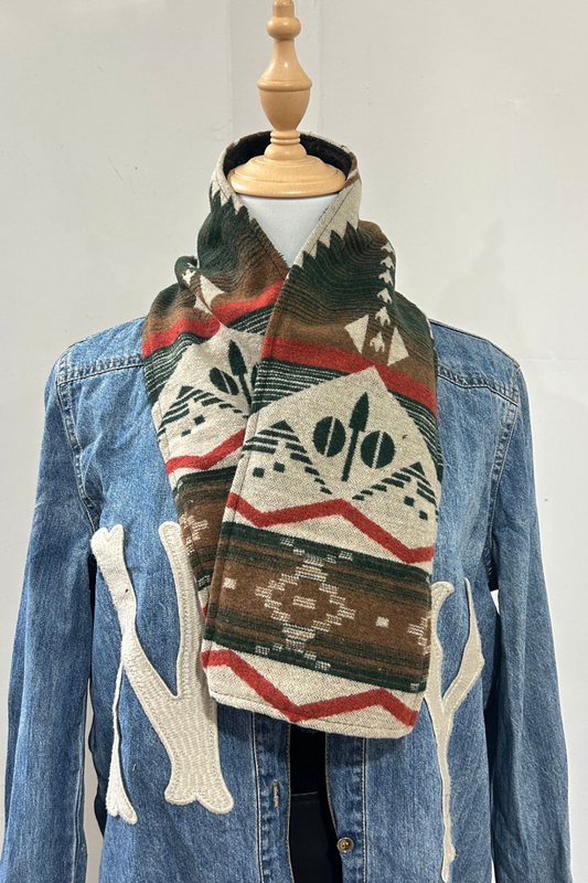 Women's Western Cowboy Aztec Warm Neck Hood