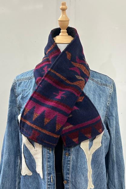 Women's Western Cowboy Aztec Warm Neck Hood