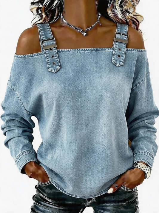 Women's sleeveless denim shirt